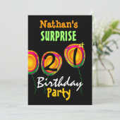 21. ÜBERRASCHUNG Geburtstagsparty Einladung (Stehend Vorderseite)
