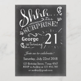21 Überraschungsgeburtstag Einladung Chalkboard Ru