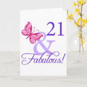 21 und ein toller Geburtstag Karte (Gelbe Blume)