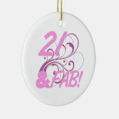 21 und ein toller Geburtstag Keramik Ornament (Rechts)