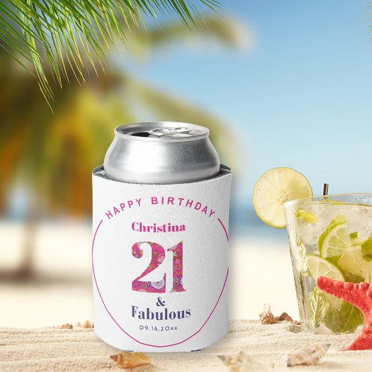 21 und fabulous 21. Geburtstagsgeschenk Dosenkühler
