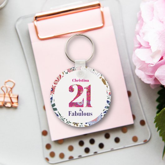 21 und fabulous 21. Geburtstagsgeschenk Schlüsselanhänger