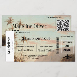 21 und Fabulous Tropical Boarding Pass QR Code