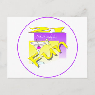 21 und für Spaß bereit Postkarte