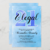 21 und "Legal Blue Invitation" Einladung (Vorne/Hinten)
