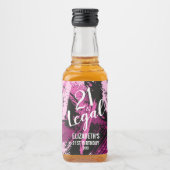 21 und Legal Pink Black Camouflage Custom Mini Alkoholflaschenetikett (Vorderseite)
