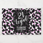 21 und Legal Pink Black Leopard Custom Mini Alkoholflaschenetikett (Einzelnes Label)