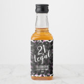 21 und Legal Pink Black Leopard Custom Mini Alkoholflaschenetikett (Vorderseite)