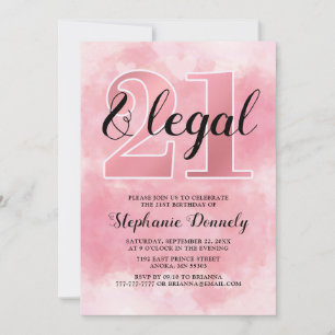 21 und legal pink Einladung