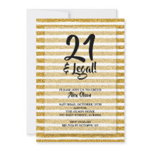 21 und legale Gold Glitzer Streifen Geburtstag
