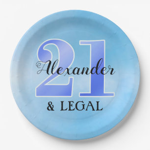 21 und legaler blauer Papier-Teller Pappteller