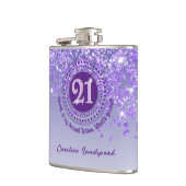 21. und Lila Glitzer- und Getränkekose Flachmann (Links)