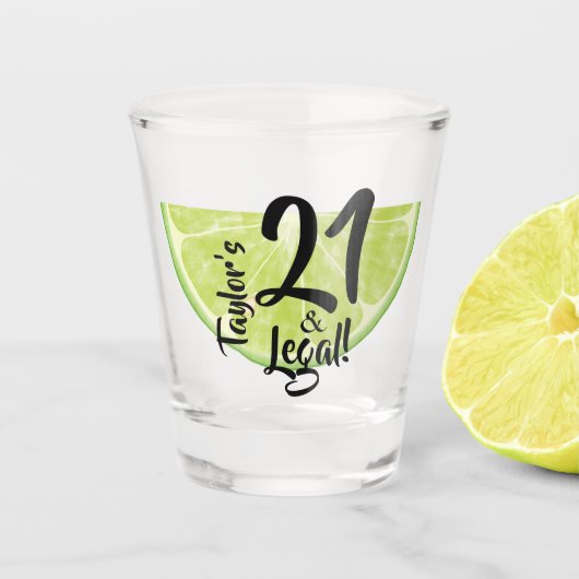 21 und Recht auf ein Limones Personalisiertes Schnapsglas (Vorderseite)