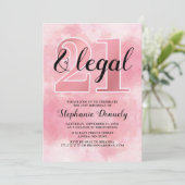 21 und rechtliche Einladung in Rosa (Stehend Vorderseite)