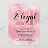 21 und rechtliche Einladung in Rosa (Vorne/Hinten)