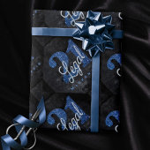 21 und Rechts | Blue 21. Birthday Chic Glitzer Geschenkpapier