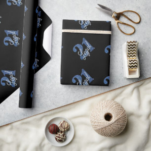 21 und Rechts Blue Imitats Glitzer 21. Geburtsta Geschenkpapier