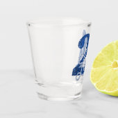 21 und Rechts | Blue Imitats Glitzer 21. Geburtsta Schnapsglas (Links)