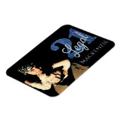 21 und Rechts | Blue Imitats Glitzer Foto Keepake Magnet (Linke Seite)