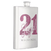 21 und Rechts | Fun Pink Imitate Glitzer 21. Gebur Flachmann (Rechts)