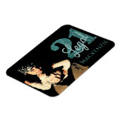 21 und Rechts | Green Imitats Glitzer 21. BDay Fot Magnet (Linke Seite)