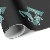 21 und Rechts | Grüne Imitate Glitzer 21. Geburtst Geschenkpapier (Rolleneckpunkt)