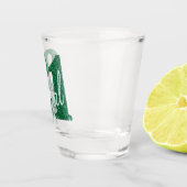 21 und Rechts | Grüne Imitate Glitzer 21. Geburtst Schnapsglas (Rechts)