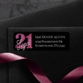 21 und Rechts | Rosa Imitate Glitzer 21. Geburtsta