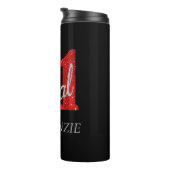 21 und Rechts | Rote Imitate Glitzer 21. Geburtsta Thermosbecher (Nach rechts gedreht)
