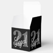 21 und Rechts | Silver Imitats Glitzer 21. Geburts Geschenkschachtel (Geöffnet)