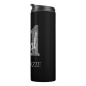 21 und Rechts | Silver Imitats Glitzer 21. Geburts Thermosbecher (Nach rechts gedreht)