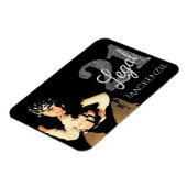 21 und Rechts | Silver Imitats Glitzer Foto Keepak Magnet (Linke Seite)