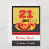 21. und Smokin Heiß Geburtstag Einladung (Vorderseite)