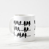 21 Vögel auf einem Draht Kaffeetasse (Vorderseite Links)