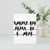 21 Vögel auf einem Draht Postkarte (Stehend Vorderseite)