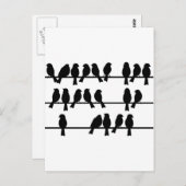 21 Vögel auf einem Draht Postkarte (Vorne/Hinten)