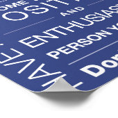 21 Vorschläge für den Erfolg - Blau Poster (Ecke)