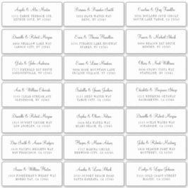 21 weiße, individuelle Hochzeitsadressen Aufkleber