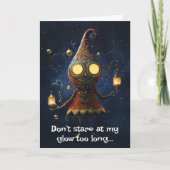 *~* 21 Whimsical Glow Funny Magical Christmas AP97 Dankeskarte (Vorderseite)