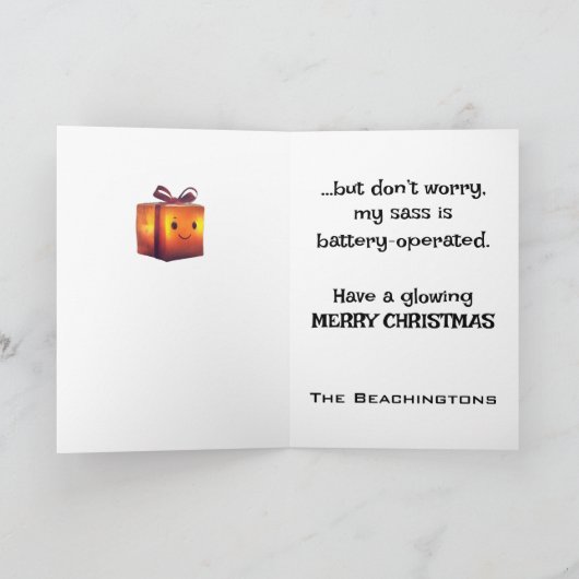 *~* 21 Whimsical Glow Funny Magical Christmas AP97 Dankeskarte (Innenseite)