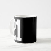 #21 White Number 21 Halloween-Cos im Sportfanganst Kaffeetasse (Vorderseite Links)