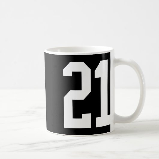 #21 White Number 21 Halloween-Cos im Sportfanganst Kaffeetasse (Rechts)