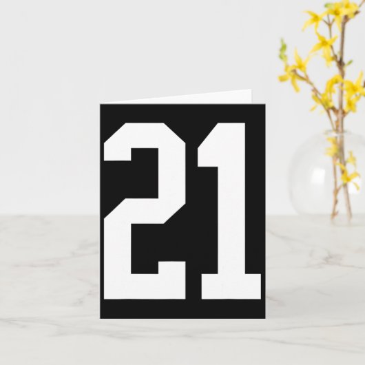 #21 White Number 21 Halloween-Cos im Sportfanganst Karte (Gelbe Blume)