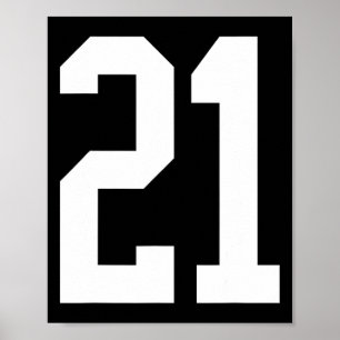 #21 White Number 21 Halloween-Cos im Sportfanganst Poster