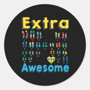 21 XX Extra Chromosom Girl World Down Syndrome Da Runder Aufkleber