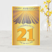 21 Year Sober Anniversary | Golden Ray 12 Step  Karte (Gelbe Blume)