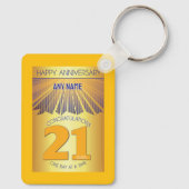 21 Year Sober Anniversary | Golden Ray 12 Step Schlüsselanhänger (Rückseite)