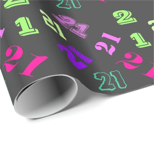 21. zwanzig ein Geburtstag Geschenkpapier (Rolleneckpunkt)