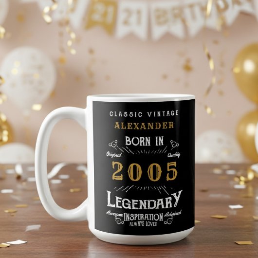 21st Birthday 2005 Legendary Retro Kaffeetasse