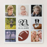 21st birthday 21 Foto von Klebeman Guy White Puzzle<br><div class="desc">A gift for a young man's 21st birthday,  celebrating his life with a klebend of 8 of your fotos. Templates for age 21 and datiert. Date of birth or the date of the anniversary. Black colored letters. White Background.</div>